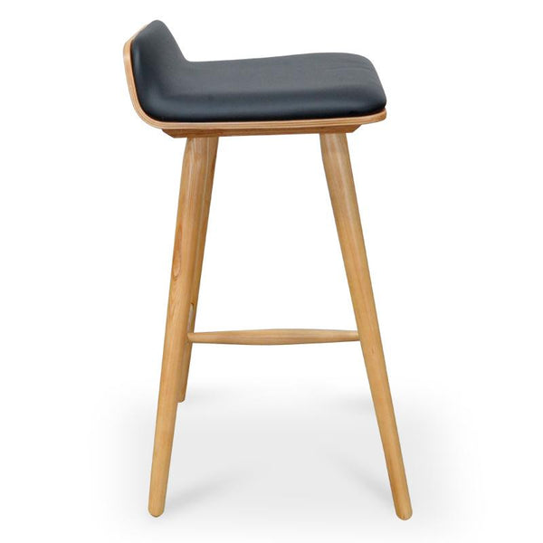 Gillmore Space Finn Bar Stool Natural Upholstered Brass Frame