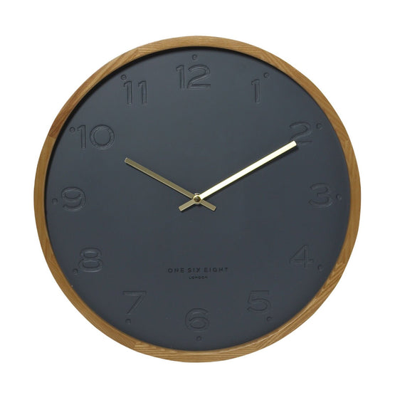 Fiona 35cm Silent Wall Clock - Charcoal Clock Onesix-Local   