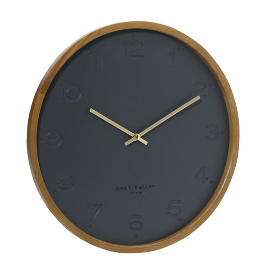Fiona 35cm Silent Wall Clock - Charcoal Clock Onesix-Local   