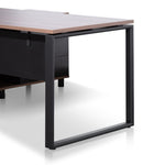 Halo 1.8m Executive Desk Right Return with Black Legs - Walnut Office Desk Sun Desk-Core   