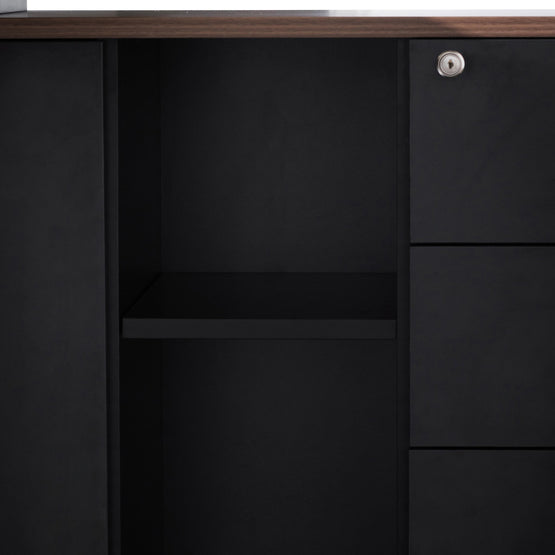 Halo 1.8m Executive Desk Right Return with Black Legs - Walnut Office Desk Sun Desk-Core   