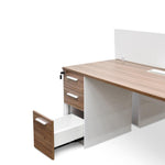 Halo 2 Seater 160cm Walnut Office Desk With Privacy Screen - Last One Workstation Sun Desk-Core   