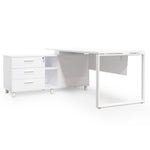 Halo 180cm Executive Office Desk Left Return - White Office Desk Sun Desk-Core   