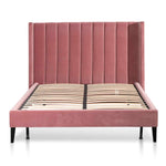 Hillsdale Queen Bed Frame - Blush Peach Velvet - Last One Queen Bed Ming-Core   