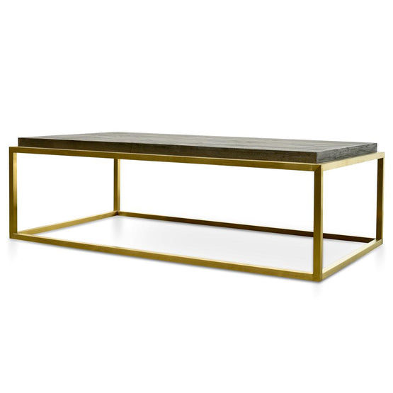 Ian 140cm Wooden Top Coffee Table - Black - Golden Coffee Table Nicki-Core   