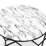 Ivan 72cm Round Marble Coffee Table - Matt Black Base Coffee Table M-Sun-Core   