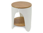 Jackson Round Side Table - Natural and White Bedside Table Swady-Core   