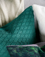Ollo Kapiti Textured CheckCotton Cushion - Dark Teal Cushion Furtex-Local   