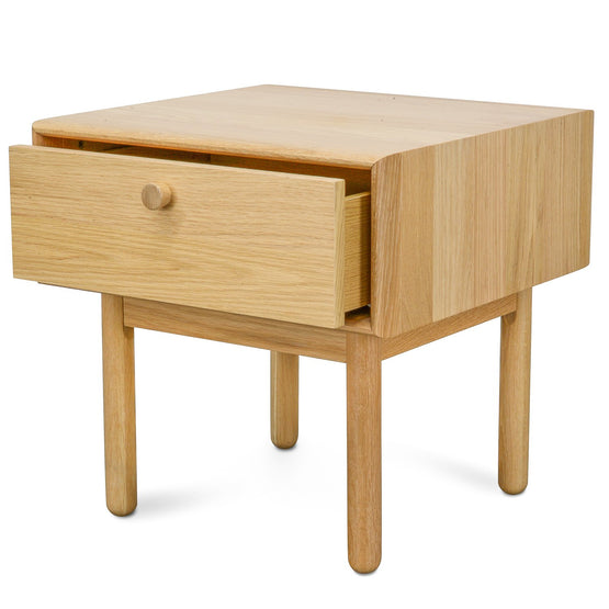 Kenston Wooden Lamp Side Table with Drawer - Natural Bedside Table VN-Core   