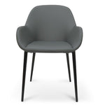 Ex-Display of Lynton Dining Chair - Charcoal Grey With Black Legs Dining Chair Swady-Core   