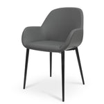 Lynton Dining Chair - Charcoal Grey With Black Legs Dining Chair Swady-Core   