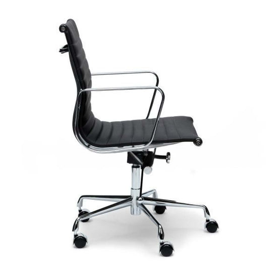 Floyd Low Back Office Chair - Black Leather Office Chair Yus Furniture-Core   