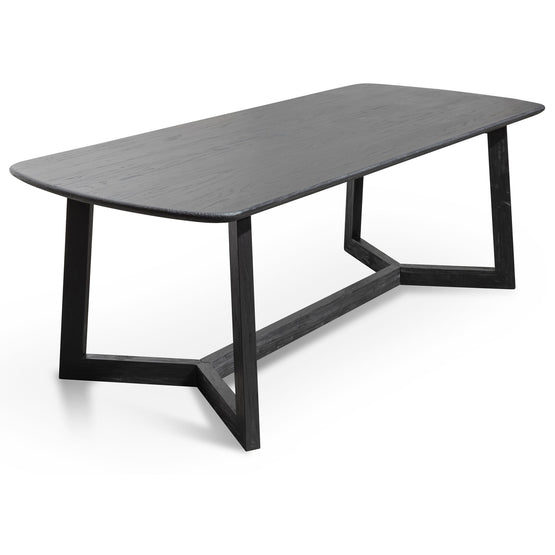 Massey 2.2m Wooden Dining Table - Black Dining Table Nicki-Core   