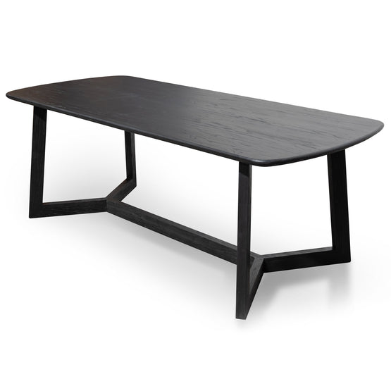 Massey 2.2m Wooden Dining Table - Black Dining Table Nicki-Core   