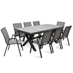 Memphis Extendable Ceramic Top Outdoor Dining Table - Grey Outdoor Table Melting-Local   