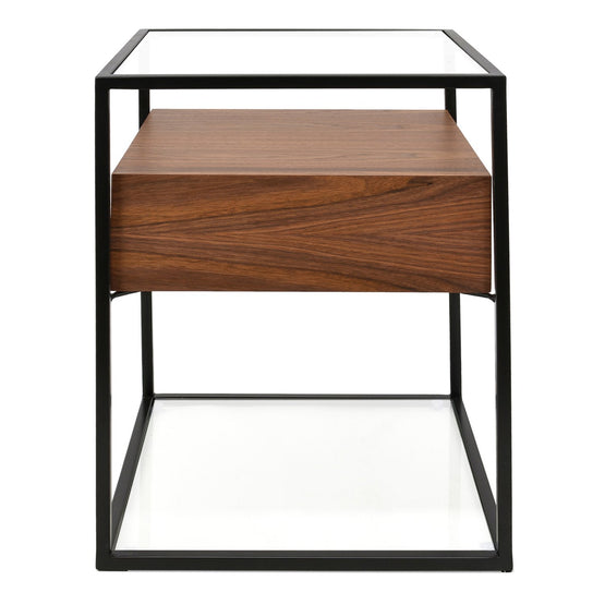 Norman Scandinavian Metal Frame Side Table - Walnut Bedside Table IGGY-Core   