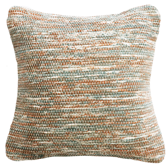 Ollo Oregon Mottled Cotton Cushion - Teal & Tan Cushion Furtex-Local   