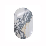 Rhonde Oval Marble Side Table - White Side Table Warran-Local   