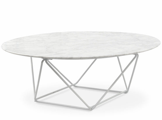 Robin 100cm Round Marble Coffee Table - White Base Coffee Table Swady-Core   
