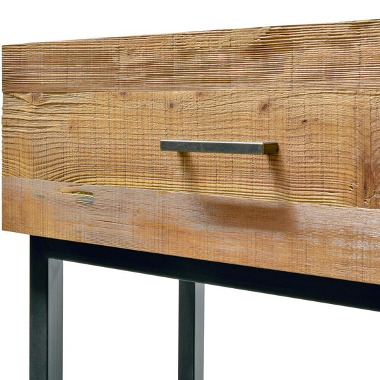 Royce 1.2m Reclaimed Pine Console Table - Black Base Console Table Nicki-Core   