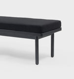 Scout Upholstered Black Ash Wood Bench - Black Ottoman Warran-Local   