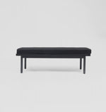 Scout Upholstered Black Ash Wood Bench - Black Ottoman Warran-Local   