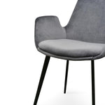 Set of 2 Alice Dining Chair - Dark Grey Velvet Dining Chair Sendo-Core   