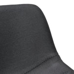 Set Of 2 - Duke 65cm Fabric Bar Stool - Black Bar Stool Sendo-Core   