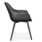 Set Of 2 - George Dining Chair - Black PU Dining Chair Sendo-Core   