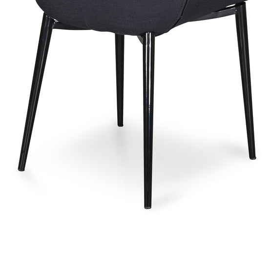 Set of 2 - Lynton Fabric Dining Chair - Black Dining Chair Swady-Core   