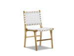 Set of 2 - Xander Leather Teak Dining Chair - White Dining Chair Eastern-local   