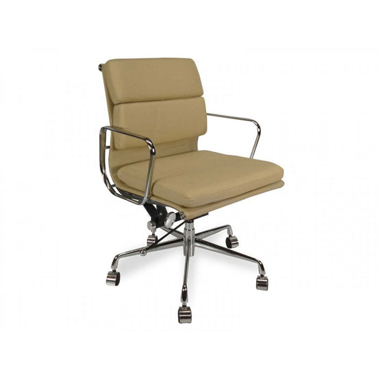 Ashton Low Back Office Chair - Light Brown Leather Office Chair Yus Furniture-Core   