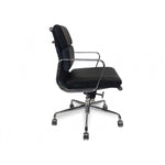 Ashton Low Back Office Chair - Black Leather Office Chair Yus Furniture-Core   