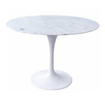 Tulip 90cm Round Marble Dining Table - Eero Saarinen - Aluminium Dining Table Swady-Core   