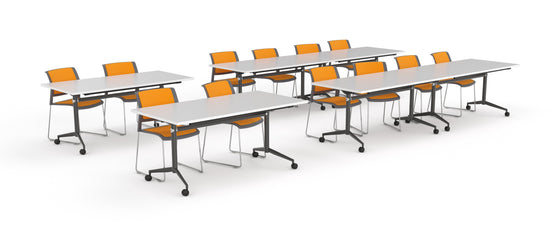 Uni 1.8m White Flip Table Meeting Table OLGY-Local   