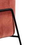 Wiley Blood Orange Velvet Armchair - Black Legs Armchair K Sofa-Core   