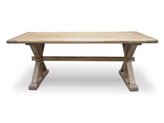 Winston 2m Reclaimed Elm Wood Dining Table - Rustic Natural Dining Table Reclaimed-Core   
