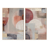 Neutral Fantasia, Style A & B, Set of 2, By Courtney Prahl Wall Art Gioia-Local 40x60cm Framed Canvas Oak