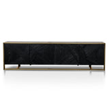 Ex Display - Nicole 2.2m Wooden TV Entertainment Unit - Black TV/Entertainment Unit Nicki-Core   