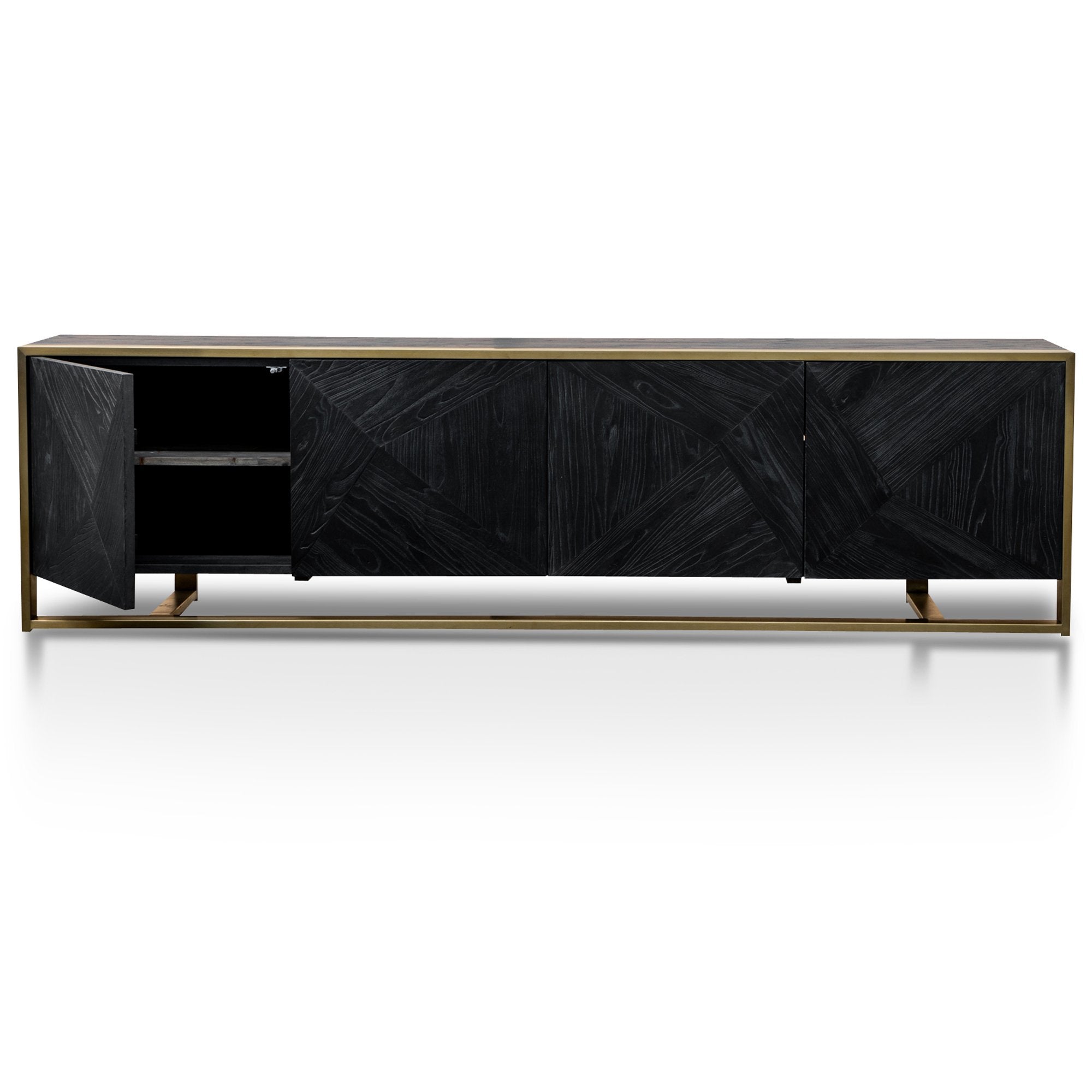 Ex Display - Nicole 2.2m Wooden TV Entertainment Unit - Black TV/Entertainment Unit Nicki-Core   