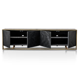 Ex Display - Nicole 2.2m Wooden TV Entertainment Unit - Black TV/Entertainment Unit Nicki-Core   