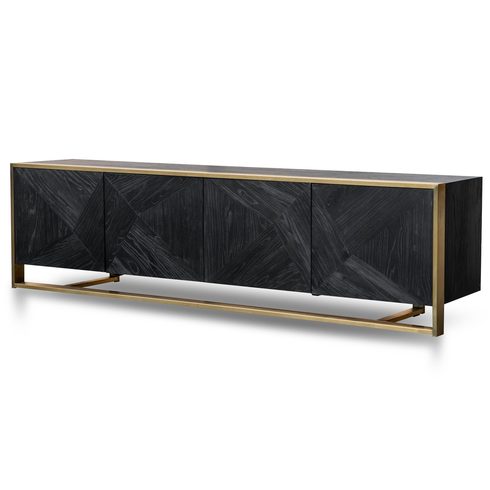 Ex Display - Nicole 2.2m Wooden TV Entertainment Unit - Black TV/Entertainment Unit Nicki-Core   