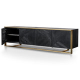 Ex Display - Nicole 2.2m Wooden TV Entertainment Unit - Black TV/Entertainment Unit Nicki-Core   