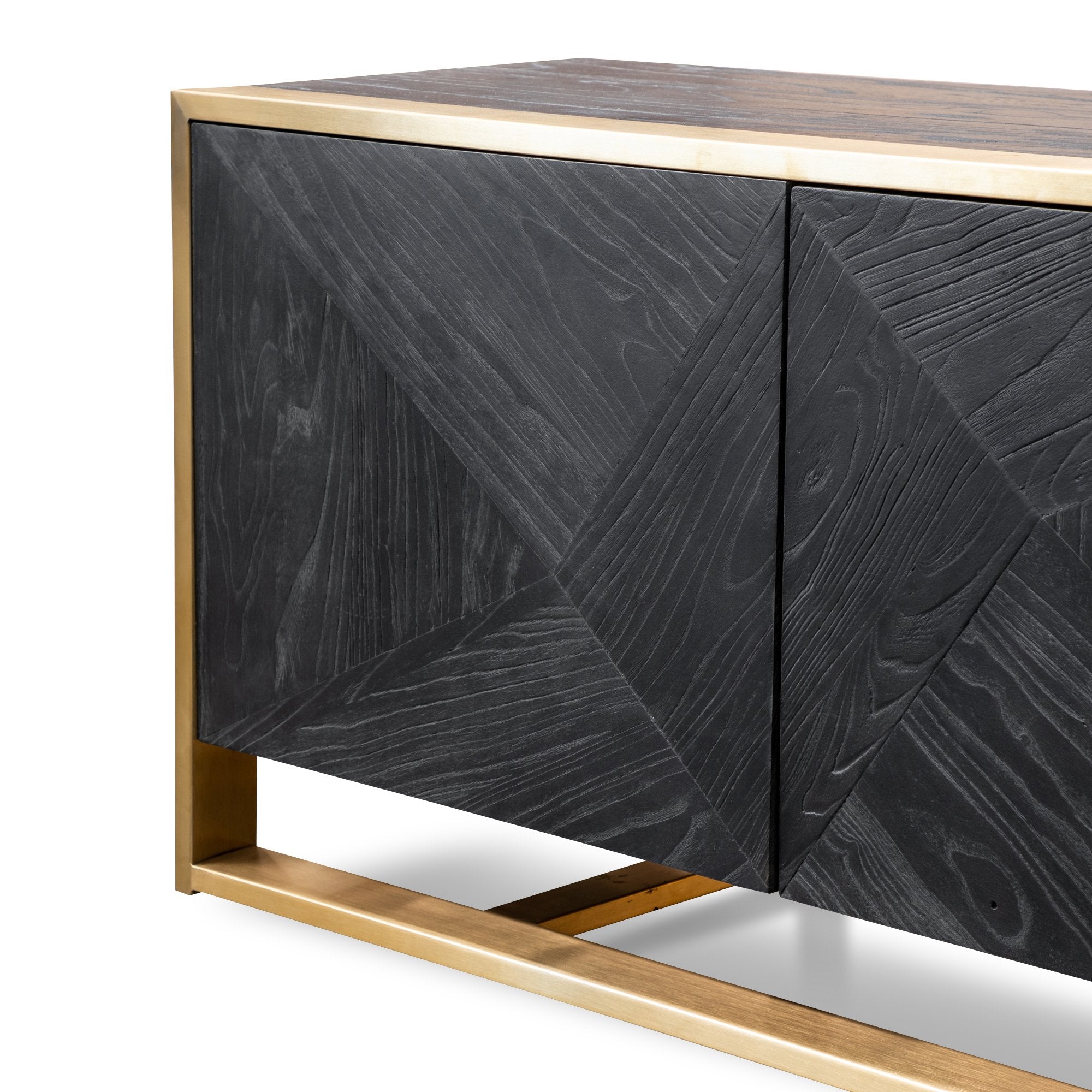 Ex Display - Nicole 2.2m Wooden TV Entertainment Unit - Black TV/Entertainment Unit Nicki-Core   