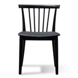 Set of 2 - Garret Wooden Dining Chair - Full Black Dining Chair Swady-Core   