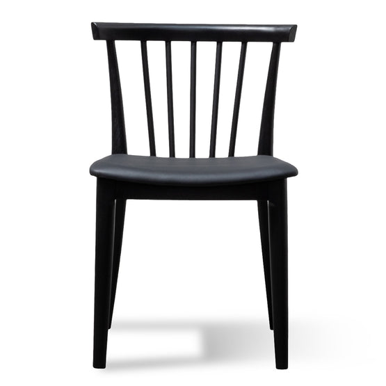 Set of 2 - Garret Wooden Dining Chair - Full Black Dining Chair Swady-Core   