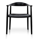 Set of 2 - Sunday Round Dining Armchair - Full Black Dining Chair Swady-Core   