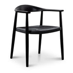Ex Display - Sunday Round Dining Armchair - Full Black Dining Chair Swady-Core