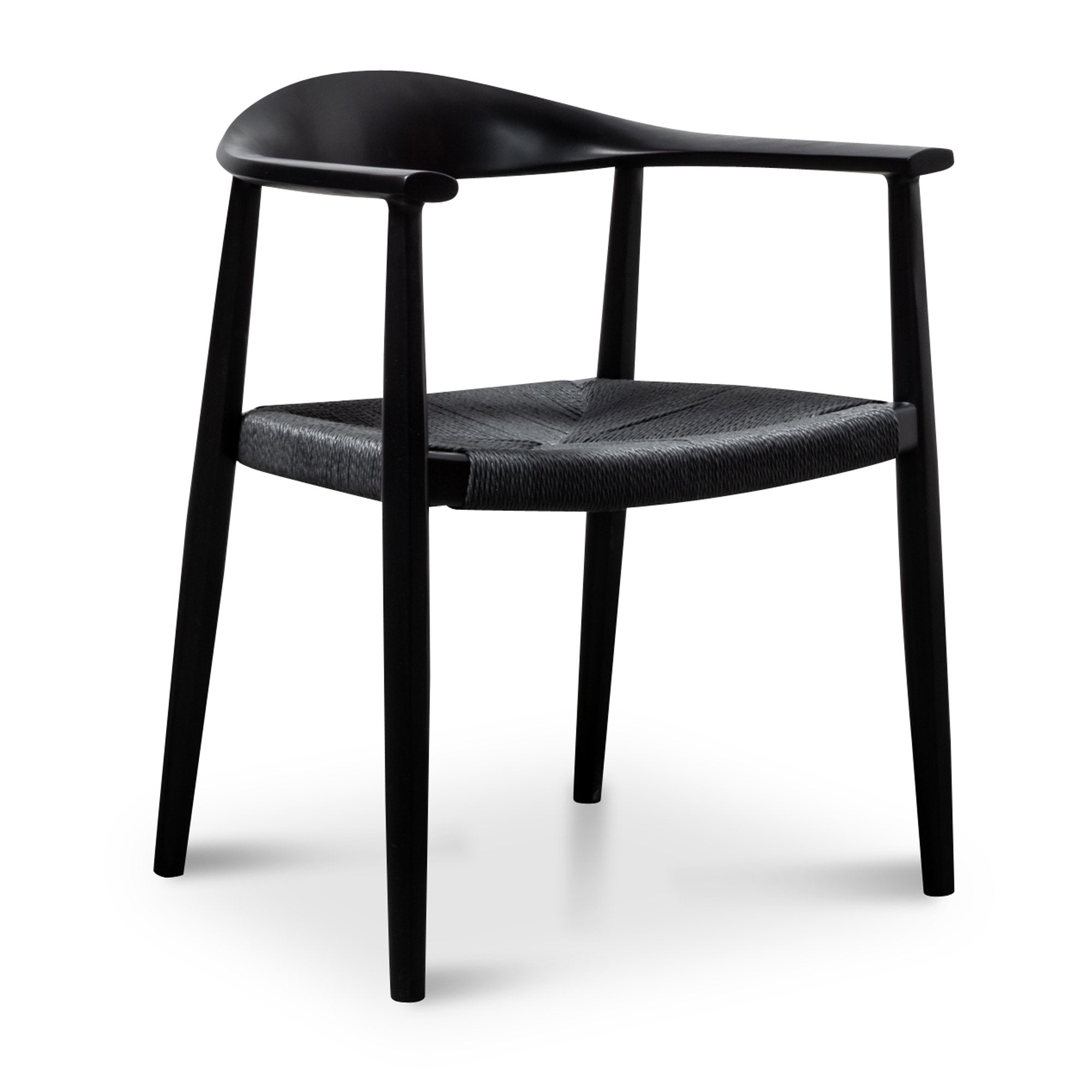 Ex Display - Sunday Round Dining Armchair - Full Black Dining Chair Swady-Core