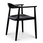 Ex Display - Sunday Round Dining Armchair - Full Black Dining Chair Swady-Core
